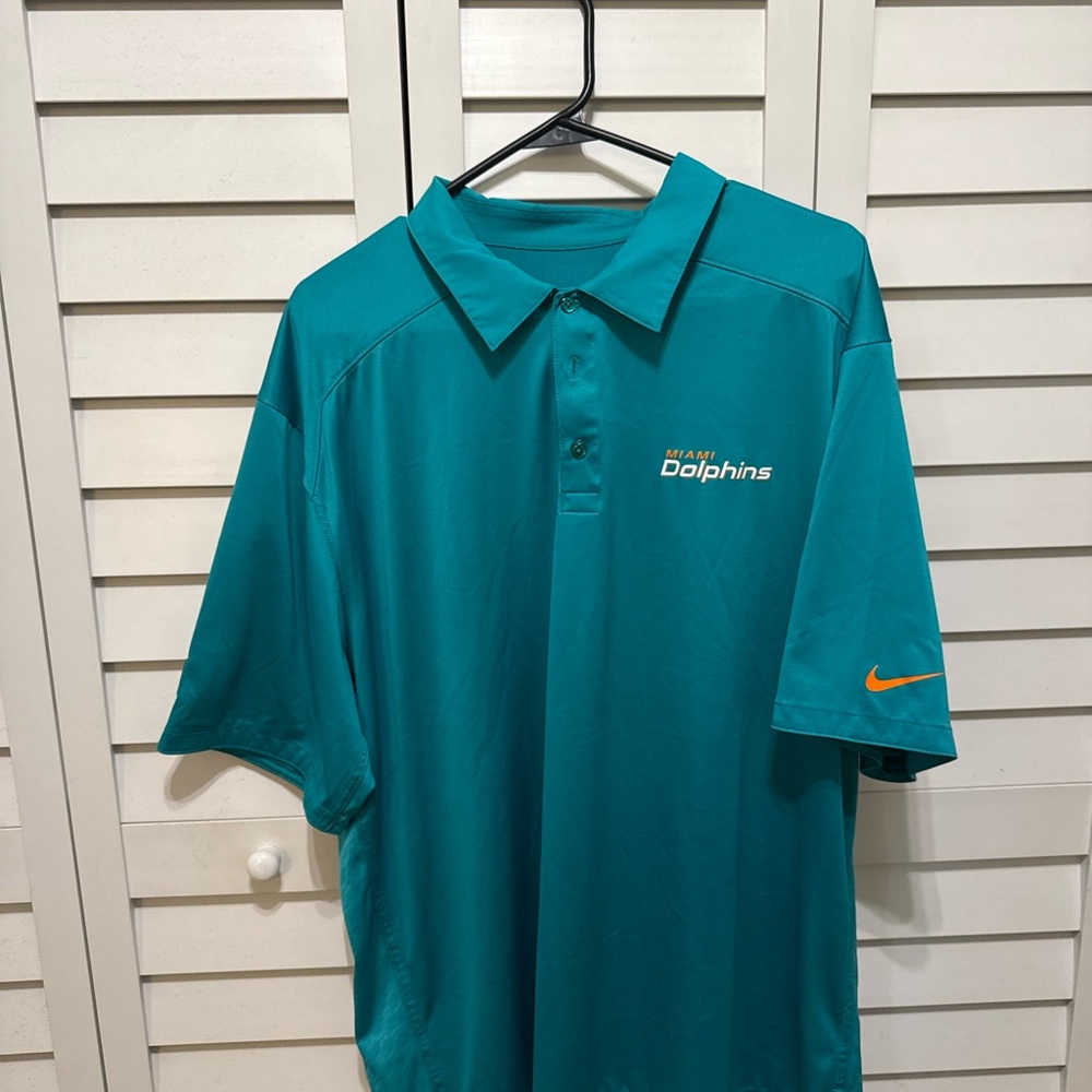 Nike Blue Miami dolphins football Polo NFL Athletic Style
